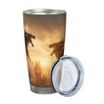 thumbnail image 2 of Daiia Castle Cool Fire Dragon Printed 20oz Insulated Coffee Cup with Straw Topper, Fully Spill Proof Travel Coffee Mug, Stainless Steel Tumbler for Work Home Outdoor Car-Without Straw, 2 of 8