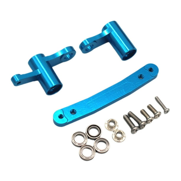 Conjunto de dirección de coche RC, piezas del grupo de dirección, accesorios ligeros de actualización de coche RC, piezas de coche RC para vehículos Azul