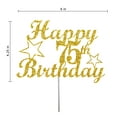 thumbnail image 2 of 75 Birthday Cake Topper Gold Glitter, 75th Party Decoration Ideas, Sturdy Doubled Sided Glitter, Acrylic Stick. Made in USA, 2 of 4