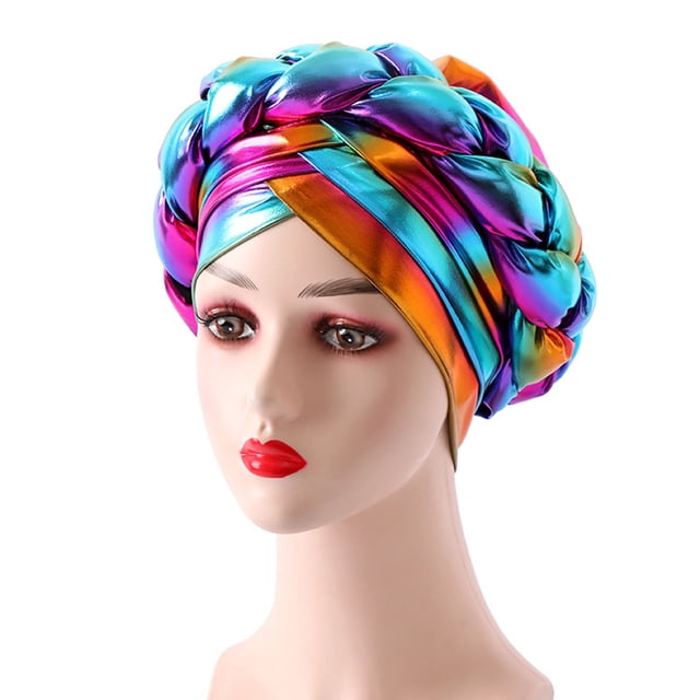 Fashion Women Beading Braid Hat Muslim Ruffle Cancer Beanie Wrap Cap Sleep Caps Satin Lined Hair Bonnets