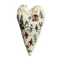 HIELLFQ Embroidery Christmas Ornament Kits, Hand Christmas Embroidery, DIY Heart Shaped Hand Embroidered Christmas Ornament for Holiday Decorations/Ornament Kit for Adults Beginners