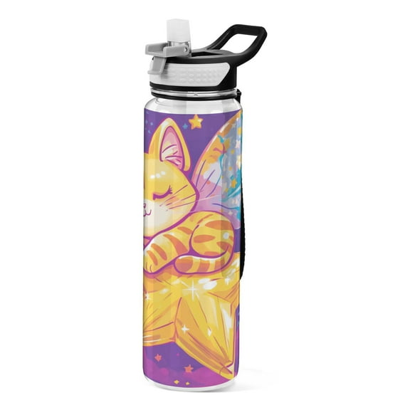 BZSMCE Sport Bottle Whimsical Winged Whiskers Outdoor sports Water Bottle Size: 10.4x3in