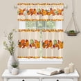 thumbnail image 6 of 3 Piece Curtains Tiers and Valances Set, Thanksgiving Fall Pumpkin Maple Leaves Pattern Rod Pocket Short Window Treatment Tiers Curtains Panel and Valance for Cafe Bathroom Kitchen, 6 of 6