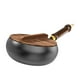 thumbnail image 3 of Wok de hierro de 9,45 pulgadas, utensilios de cocina de Gas de fondo plano, Cocina de Inducción, sartén para freír, sartén para acampar, casa, tapa de madera, 3 of 8