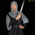 thumbnail image 4 of Mythrojan Knight Chainmail Coif Medieval Costume Accessory - 16 Gauge Mild Steel for Halloween, LARP, Cosplay, 4 of 6