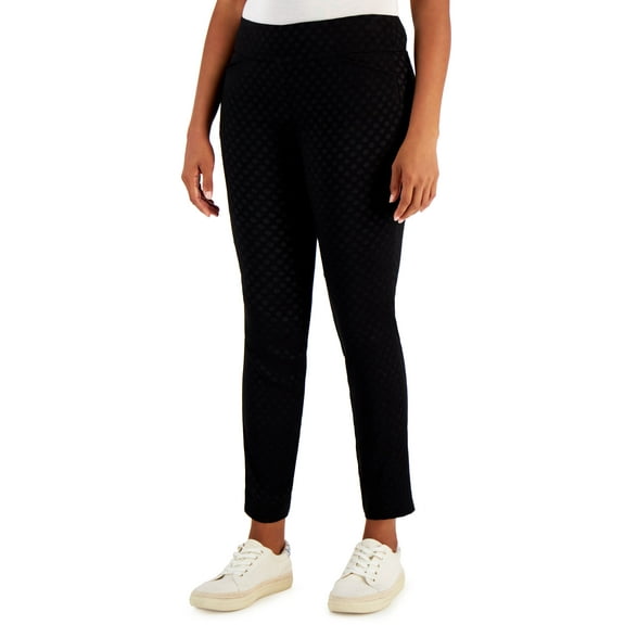 Women's Embossed Dot Pull-On Skinny Pants Classic Black 18