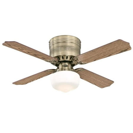 

Westinghouse 7230900 42 in. Antique Brass Finish Reversible Blades Opal Schoolhouse Glass Oak & Walnut