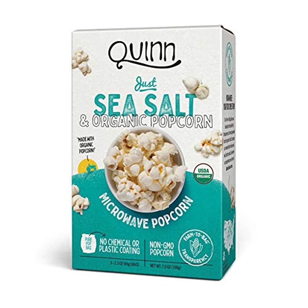 Quinn Microwave Popcorn Made with Organic Non GMO Corn Just Sea Salt 7