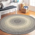 thumbnail image 3 of Super Area Rugs Braided Rugs Round 4ft Farmhouse Kitchen Rug - Ridgewood Gray Braided Rug for Dining Room Table - Reversible - Indoor/Outdoor - Made in USA - Graphite/Beige, 4' Round, 3 of 14