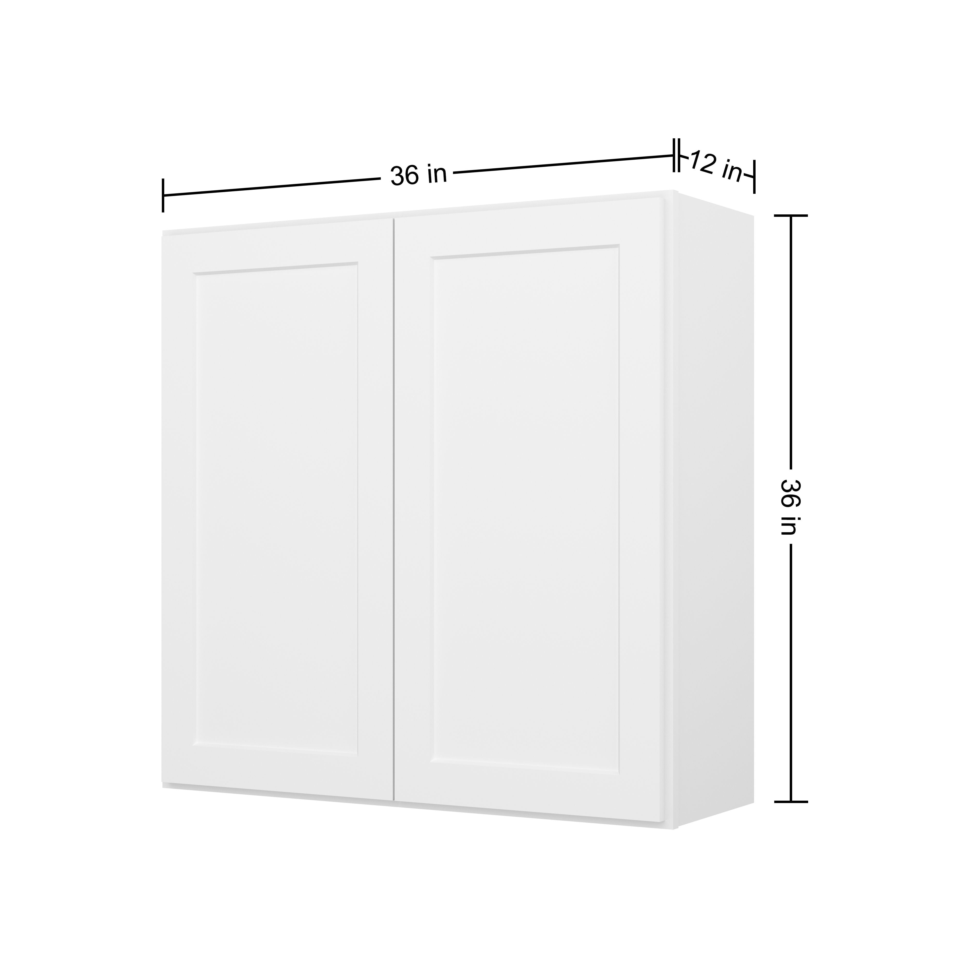 Furinno Shaker Wall Kitchen Cabinet 2 Doors-2 Shelves, Ready to Assemble, 12 D x 36 W x 36 H, White