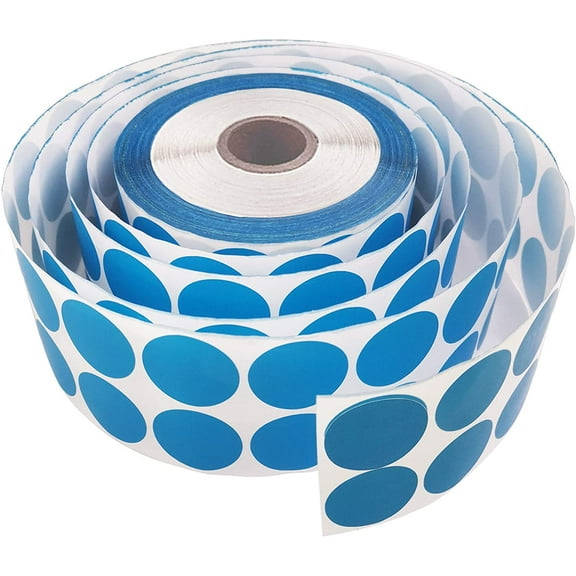 1 Inch Blue Round Color Coding, DaKuan Circle Dot Labels, 2500 Stickers Per Roll