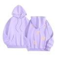 thumbnail image 7 of Women Sweatshirts Women's Casual Hoodie with Ocean Print Pullover for Daily and Wear in Stylish Cozy Comfort Purple 2XL, 7 of 7
