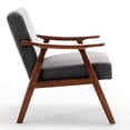 thumbnail image 3 of Grey Mid-Century Chair with Soft Velvet / Ideal for Small Rooms and Cozy Corners, 3 of 5