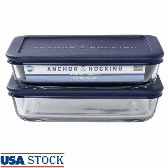 Glass Food Storage Containers 3 Cup Set 2 Microwave Oven Safe Bpa Free New