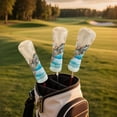 thumbnail image 2 of Uorisanigo Sea Turtle Golf Club Head Covers for Driver Fairway 3 Pcs Woods Headcovers with Double Elastic Band for Most Brand, Premium PU Leather Hybrid Head Covers Set, 2 of 7