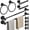 10pcs 24" Black, variant on AUR 5pcs Bathroom Hardware Set, Matte Black Bathroom Hardware Set, Including 16" Hand Towel Bars, Toilet Paper Holders, Towel Rings, Robe Towel Hooks