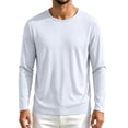 thumbnail image 4 of SeCaotees Contrast Trim Crew Neck Long Sleeve Tops for Men Soft Breathable Knit Fabric Loose Fit Daily Casual Pullover Shirts White,XXXXL, 4 of 6