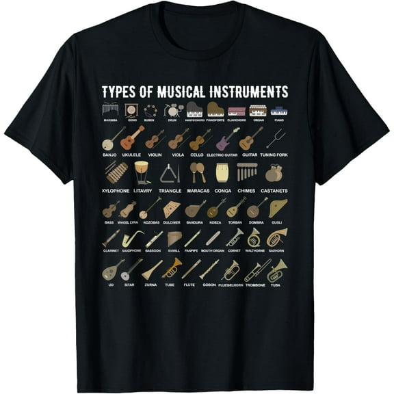 Types of Musical Instruments Shirt For Band Class T-Shirt