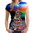 thumbnail image 3 of Camisetas navideñas con estampado 3D para mujer, ropa de calle de moda con cuello redondo, camiseta de manga corta de gran tamaño, camisetas Harajuku Y2k, ropa para mujer, 3 of 5