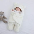 thumbnail image 2 of Manta unisex para bebé, saco de dormir tipo nido para bebé, saco de dormir con capucha para recién nacidos (blanco, de 0 a 3 meses), 2 of 5