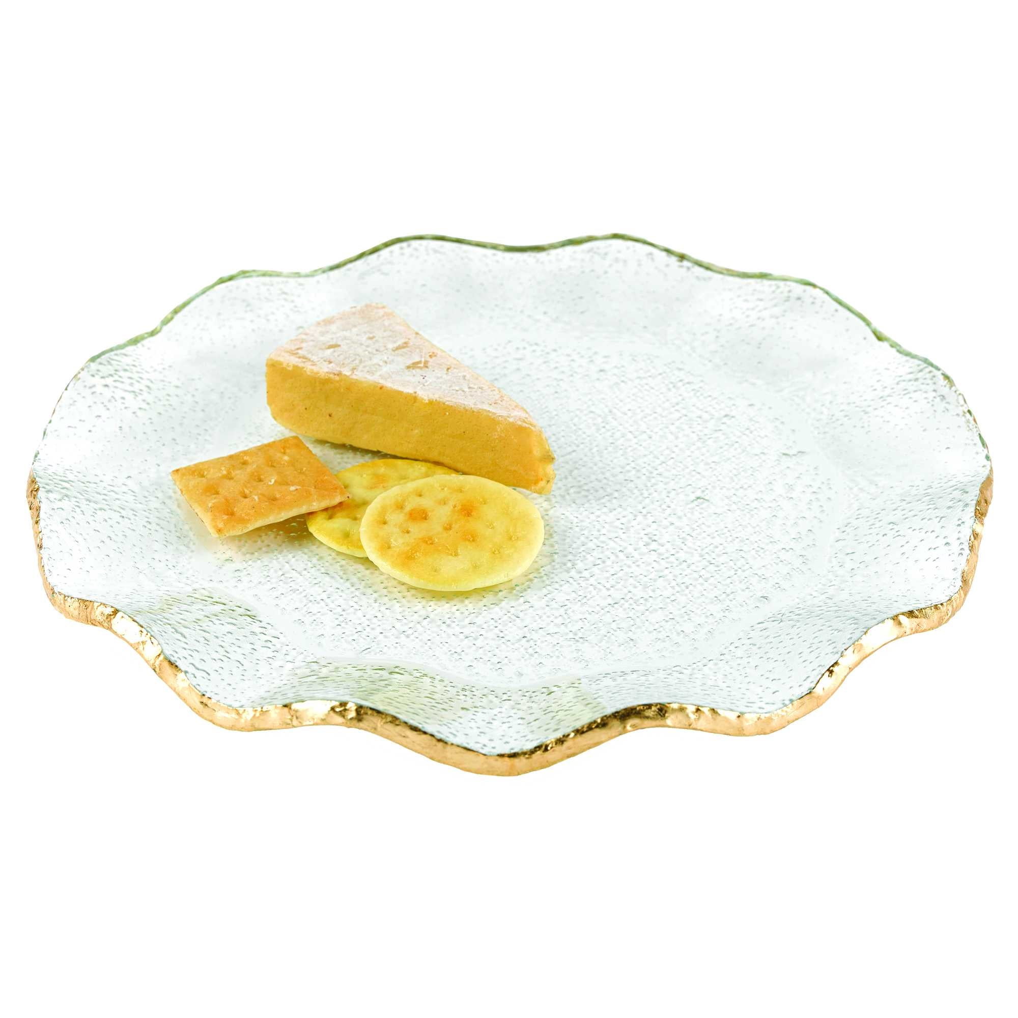 13 Mouth Blown Wavy Edge Gold Leaf Platter Or Charger 13 Mouth Blown Wavy Edge Gold Leaf Platter Or Charger