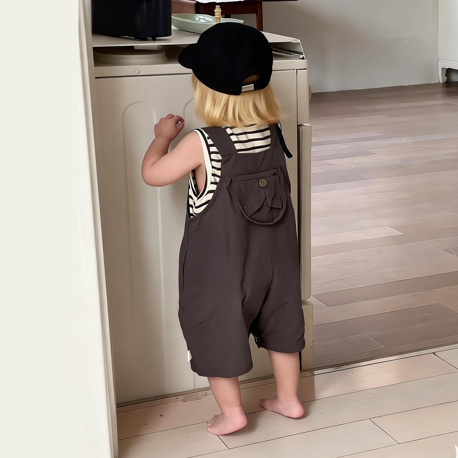 KVPLBQFD Newborn Baby Boys Sleeveless Romper Baby One Piece Casual Overalls Trendy Jumpsuit for Toddler Summer Smocked Clothes