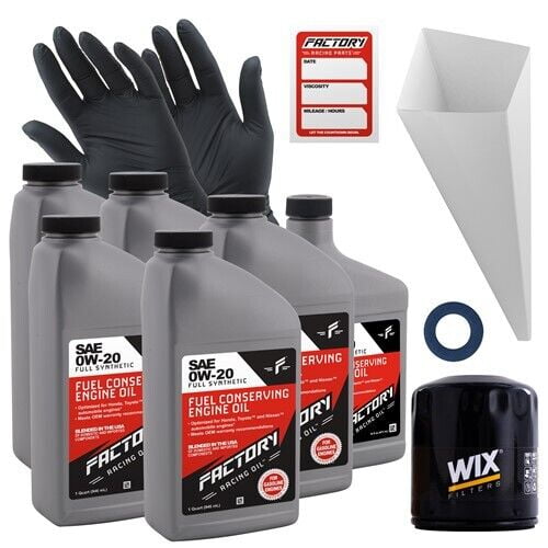 Factory Racing Parts Oil Change Kit Compatible with Toyota Tacoma 2.7L L4 2007-2015 0W-20 Full Synthetic Oil - 5.5 Quarts