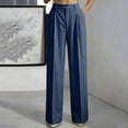thumbnail image 6 of Ninixx Womens High Waist Pinstripe Dress Pants Straight Leg Pleated Front Trousers with Pockets for Work, 6 of 9
