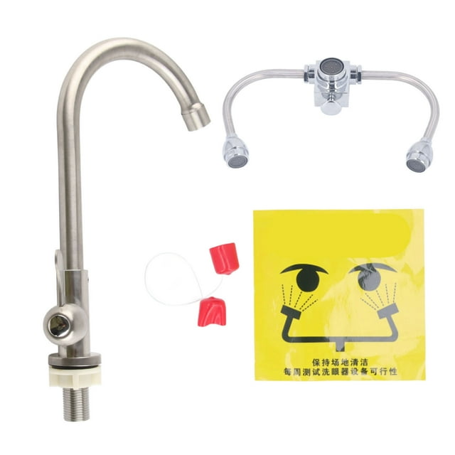 Risegun Estación De Lavado De Ojos, Estación De Lavado De Ojos De Emergencia Montada En Grifo Kit De Lavado De Ojos De Emergencia De Doble Uso con Filtro para El Hogar De La Industria De Laboratorio