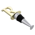 thumbnail image 2 of Reusable Wine Cork Bottle Wine Stopper Top Closer Seal in Brass - Letter “R”, 2 of 7