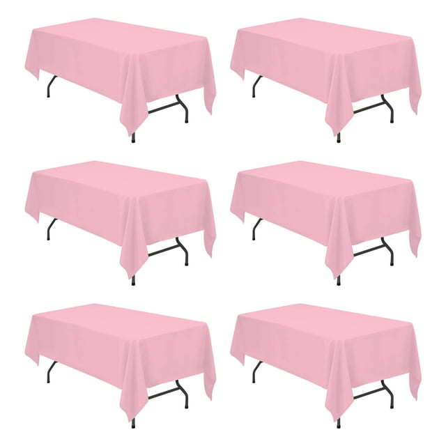 Mantel de poliéster rosa BRILLMAX de 180 x 260 cm para mesa de 6 pies
