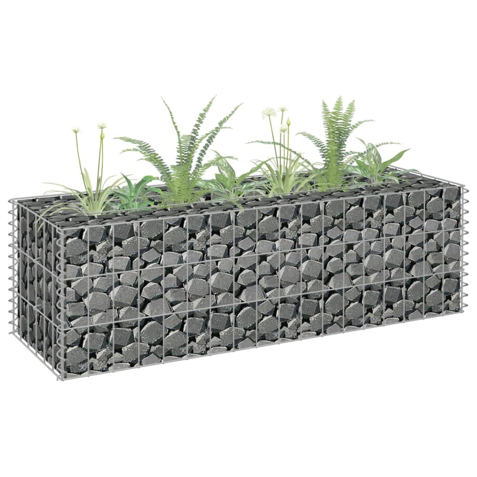 vidaXL Gabion Raised Bed Galvanized Steel 35.4"x11.8"x11.8"