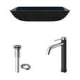 thumbnail image 5 of Vigo Vgt1440 Donatello 18" Rectangular Glass Vessel Bathroom Sink - Nickel, 5 of 10