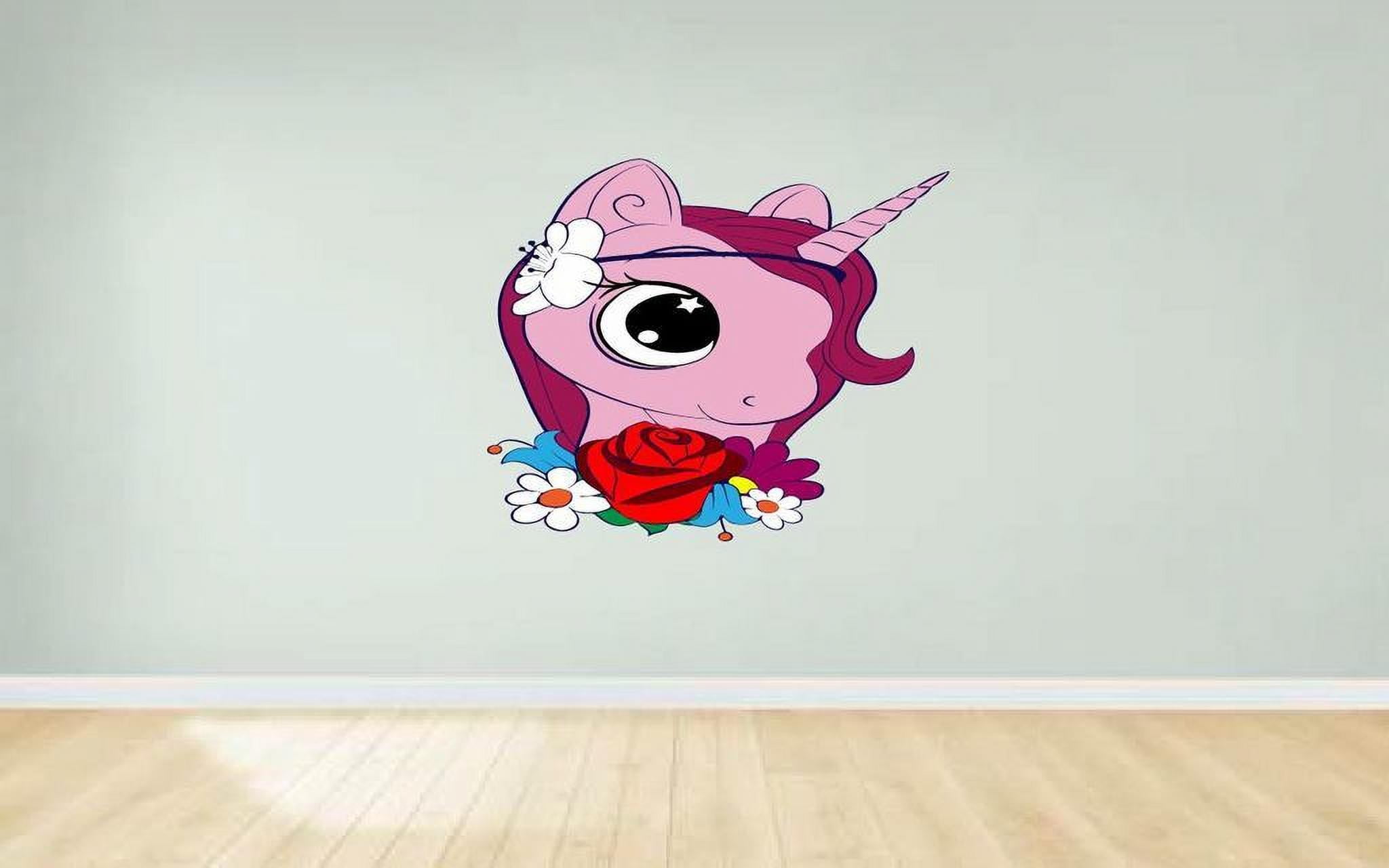 Colorful Pretty Unicorn Cartoon Character Wall Art Sticker Vinyl Decals Girls Boys Children Baby