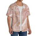 thumbnail image 4 of Haiem Rose Gold Glitter Splatter Men's Casual Shirts Short Sleeve Button Down Shirts Fashion Textured Summer Beach Shirt-Small, 4 of 7