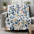 thumbnail image 2 of Colorful Botanical Blanket Soft Cozy Warm Twin Blanket for Bed, Plush Fuzzy Flannel Fleece Blankets for Sofa, Country Summer Leaves Watercolor Throw Blankets for Couch, Gifts for Men, 60"x80", 2 of 9