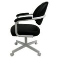 thumbnail image 3 of Swivel Tilt Dining Caster Chair with Arms in Black Fabric and White, 3 of 5
