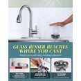 thumbnail image 4 of Wowow Brushed Nickel Kitchen Faucet with Glass Rinser, Stainless Steel Kitchen Sink Faucet and Cup Rinser Combo, 4 of 7