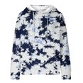 thumbnail image 4 of thefmos Women's Hooded Drawstring Tie Dye Sweatshirt with Kangaroo Pocket Casual Long Sleeve Pullover Fashion Fall Winter Outfit, Black L, 4 of 7