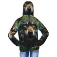 thumbnail image 4 of Cauagu Realistic Style Colorful Wolf Print Sun Protection Jacket for Teen,Full-Zipper Long Sleeve Sun Shirts with Pockets UV Hoodie Shirts Outdoor Athletic Jacket-XX-Large, 4 of 7