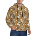 thumbnail image 2 of Pofeuu Forest Animal Print Mens Casual Hooded Collar Drawstring Hoodies Pullover Sweatshirts Casual Long Sleeve Shirts-Large, 2 of 7