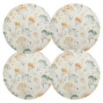 thumbnail image 2 of 15 Inch Round Grid Plate Mats Heat Non-Slip Resistant PVC Placemats for Kitchen Dining Table Decor Green and Orange Small Flowers 4PCS, 2 of 5
