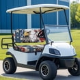 thumbnail image 3 of Yuyamidu 2 PCS Golf Cart Seat Covers Eagle Back Rest Seat Cushion Star Red Blue Stripes Golf Cart Backrest Bottom Seat Cover for Club Car and More 2 Person Seat, 3 of 8