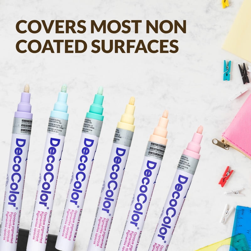 Marvy Uchida DecoColor Pastel Paint Marker Set - Broad Point Permanent Artist Markers