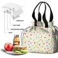 thumbnail image 4 of Pioneer Flower Floral Print Pattern Drawstring Lunch Bag Women - Drawstring Lunch Bag Insulated for Work Office - Stain-Resistant Large Lunchbags for Women with Multi-Pockets, 4 of 6