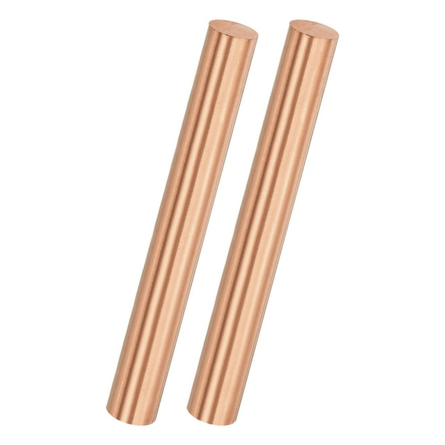 Uxcell Lot de 2 Tige Ronde en Cuivre 12mm x 100mm T2 Stock de Cuivre