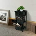 thumbnail image 4 of Gymax End Bedside Table Nightstand Chest Cabinet Bedroom Furniture Drawer Baskets, 4 of 10