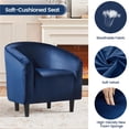 thumbnail image 5 of Renwick Modern Upholstered Tub Chair, Set of 2, Navy Blue Velvet, 5 of 11