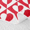thumbnail image 5 of Castle Fairy Retro Heart Check Twin Quilt Set 2 Pieces,Minimalism Love Motif Twin Coverlet Set,Red White,1 Bedspread and 1 Pillowcase, 5 of 7