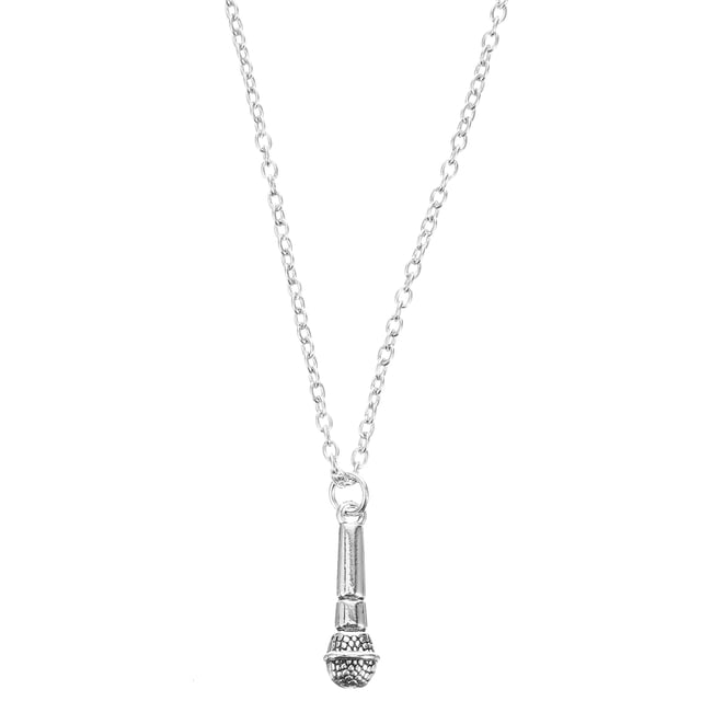 Femmes Collier Microphone Pendentif Collier en Métal Cou Décoration Délicate Cou Bijoux
